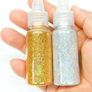 Glitter Pigment Powder Non Toxic Eco Friendly Reflective Shining Laser for Christmas Gel Nails Gold Silver Red Green Blue