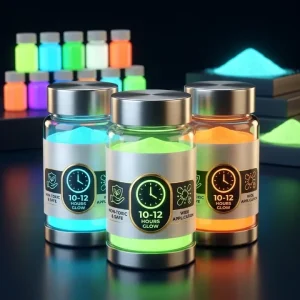 Glow in the Dark Powder Photoluminescent Pigment Long Lasting 12H Luminous Pigment for Resin Epoxy Coating DIY Crafts