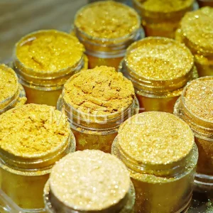 Gold Powder Synthetic Crystal Mica Pearlescent Pigment for Furniture Coatings, Spray Paints and Printing Inks