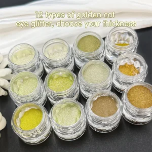 Golden Cat Eye Pigment Powder for Nail Art 12 Thickness Options (4 40um) MOQ 10g COA Certified