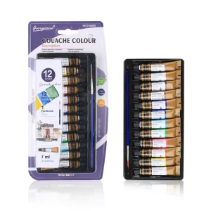 Gouache Pigment High Quality 7ml Aluminum Tube Oil Paint 12 Colors for Canvas Cellophane Acrylic Paint
