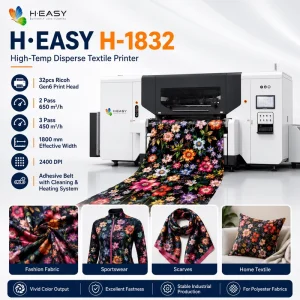 H-1832 1800mm 2400DPI Belt Type High Temperature Disperse Direct to Fabric Digital Textile Printer for Activewear