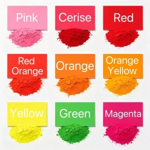 HB Series Formaldehyde free Fluorescent Pigments Powder for PE Blown Film Coloring of Medium and Low Temperature Plastics