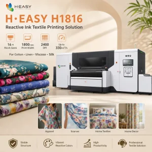 HEASY H 1816 New 16 Heads 2400DPI Belt Reactive Ink Roll to Roll Textile Printing Machine 1800mm Effective Print Width Automatic