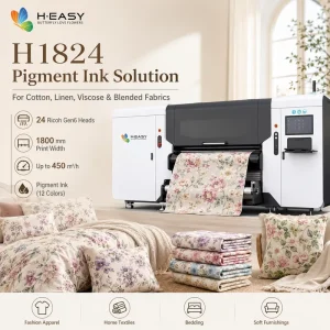 HEASY H 1824 New Digital 1800mm 450sqm h Belt Type Pigment Ink Roll to Roll Fabric Printing Machine for T C CVC Blended Uniform