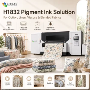 HEASY H 1832 1800mm 2400DPI Adhesive Belt Water Based Pigment Ink Direct to Fabric R2R Digital Textile Printer Gen6 Print Head