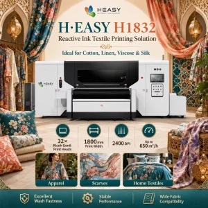 HEASY H 1832 Automatic New 1.8m 32 Ricoh Gen6 Heads 2400DPI Reactive Dye Digital Textile Printer for Cotton Viscose Apparel
