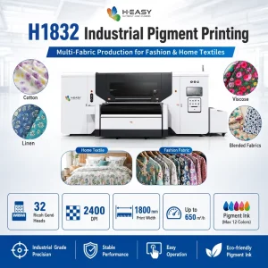 HEASY H 1832 Automatic New 180cm 32 Heads Belt Type Pigment Ink Fabric Printing Machine for Poly Cotton CVC Uniform Workwear