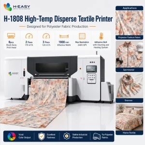 HEASY H1808 1800mm 2400DPI Industrial Belt Type High Temperature Disperse Direct Fabric Digital Textile Printer Activewear New