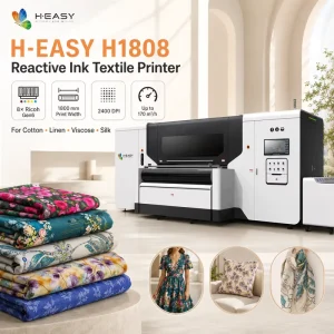 HEASY H1808 8PCS Ricoh Head Large Format 1.8m Belt Type Reactive Ink Direct Fabric Digital Textile Printer Cotton Silk New