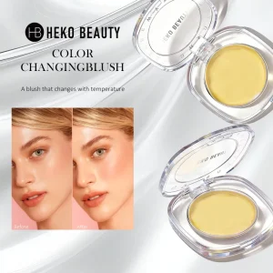 HEKO BEAUTY New Design Color Change High Pigment Formula Blush Makeup for Cheeks Blusher Cheek Cream Blush