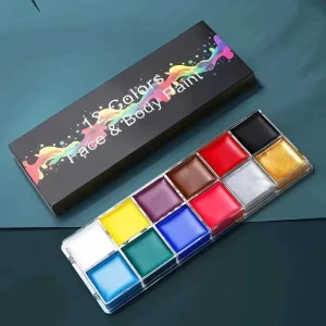 Halloween Neon 12-Color Oil Paint Highlighter Pigment Body and Face Painting Cream for Kids