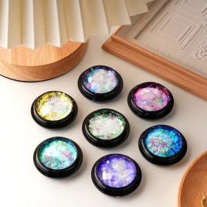 High End Transparent Optical Chameleon Coarse Powder Cloud Brocade Powder Norwegian Series Super Thin Nail Powder 7 Colors