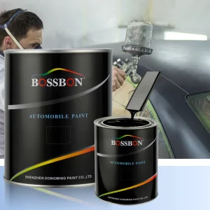 High-Gloss Metallic Crystal Silver and Solid Black Automotive Basecoat Paint