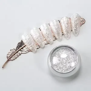 High Gloss Nail Art Solvent Resistant Pearlescent Pigment Flake Mixing Gel Polish Nail Powder