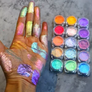 High Iridescence Aurora Multichrome Pigment Powder Loose Hypershift Eyeshadow Pigment Candy Chameleon Color Shift for Eyes