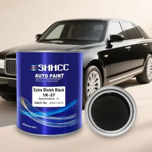 High Pigment 1K Bluish Black Automotive Basecoat Polyurethane Solid Color Paint High Gloss for Auto Refinish Mixing System