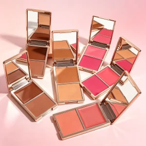 High Pigment 2 in 1 Matte & Dewy Finish Blush Bronzer Palette Custom Logo Vegan Cream Powder Blusher Maquillage Maquiagem