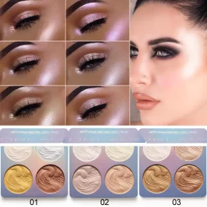 High Pigment 4 1 Rainbow Chameleon Eyeshadow Glitter Custom Makeup for Eye Sparkling Metallic Eye Shadow