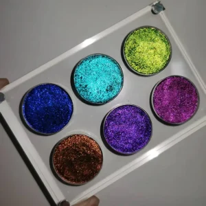 High Pigment 6 Color Acrylic Gradient Chameleon Eyeshadow Powder Private Label Multichrome Eye Shadow Metallic