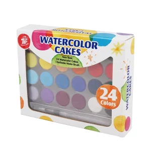 High Pigment Art Set 24 Colors Dry Solid Watercolor Cake Set For Kids