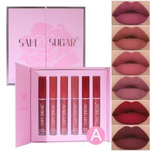 High Pigment Brightening Lipstick 6 Color Lip Gloss Set Liquid Lipstick Lip Gloss Lip Glaze Waterproof No Blooming