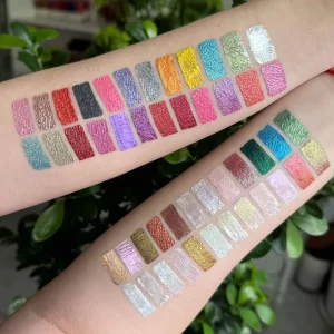 High Pigment Long Lasting Vegan Glitter Eyeshadow Private Label Custom Shimmer Eyeshadow Cream Waterproof Metallic Eyeshadow