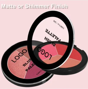 High Pigment Matte Blush Palette for Cheeks Natural Nude 3 in 1 Blusher Powder