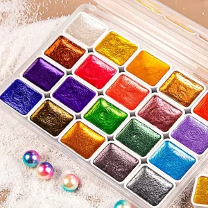 High Pigment Metallic Watercolor Powder Pigment Nail Epoxy Resin Cosmetic Titanium Mica Powder for Watercolor Paints