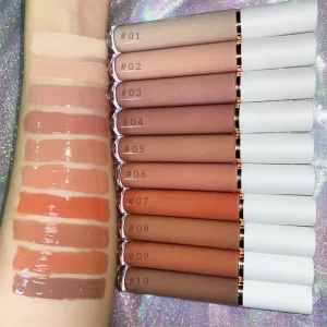 High Pigment Shiny Glossy Vegan Moisturizing Nude Plumping Lipgloss Private Label Liquid Lipgloss Container Lip Cream