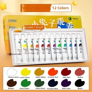 High Pigment Solid Watercolor Paint Set Highly Transparent Lightfast High Opacity Opaque Creamy Matte Finish 5ml Capacity