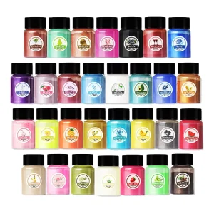 High Quality 24 Color Bright Color Metallic Mica Powder Pigment for for Epoxy Resin Floor Coating and Jewelry Making Crafts