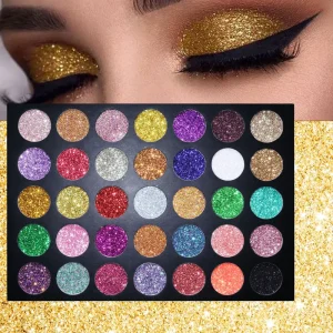 High Quality 35 Color Waterproof Glitter Eyeshadow Palette Custom Private Label High Pigment Powder Makeup Luminous for Dark