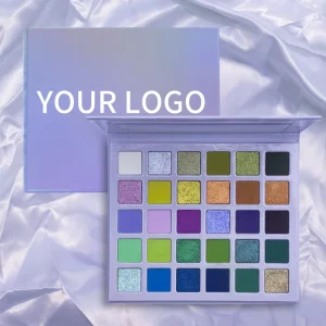 High Quality Makeup 30 Colors Blue Cardboard Eyeshadow Palette Multichrome Duochrome Eyeshadow Private Label