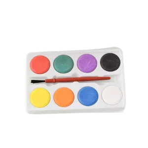 High Quality Mini 8 Colors Watercolor Cake Color Paint Set with Brush for Kids Gift