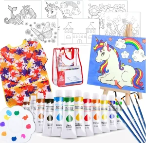 High Quality Pre Drawn Canvas to Paint for Kids Non-toxic Palette Mini Paints Acrylic Painting Color for Kids
