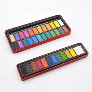 High Quality Premium Pigment 24 Color Solid Aquarelle Solid Watercolor Paints