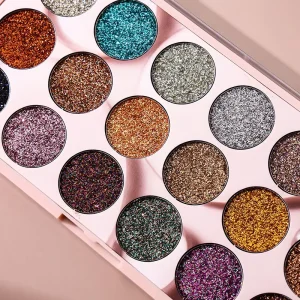 High Quality Pressed Powder Makeup Eyeshadow Custom Glitter Eyeshadow Palette Private Label