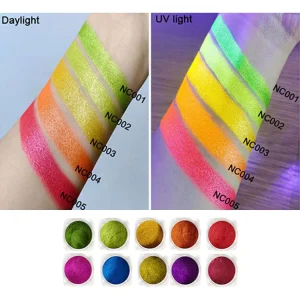 High Quality Shiny Neon Powder Fluorescent Nail Pigment Chrome Powder Mirror Nail Powders for Watercolor Paints