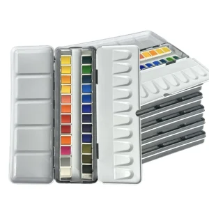 High Quality Solid Pigment Water Color Paints Set With Water Color Portable Brush Pen Easy Mixed Fast Dried