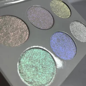 High Quality Vegan Cruelty Free Duochrome Glitter Highlighter Makeup Custom Logo 6 In 1 Highlighter Makeup Palette For Face Body