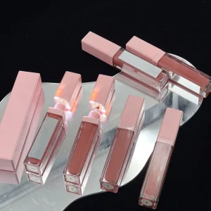 High Quality Vegan Waterproof Liquid Lipstick LED Light Tubes Lipgloss With Mirror Special Lipstick