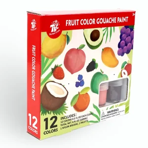 High Quality Vivid Colors 12 Colors Fruit Color Gouach Paint Non toxic Gouache Paint Set for Kids
