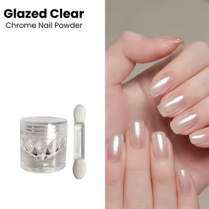 High Shine Super Glossy Shiny Crystal Glass Mirror Moonlight Chrome Glaze Clear Chrome Powder for Nails