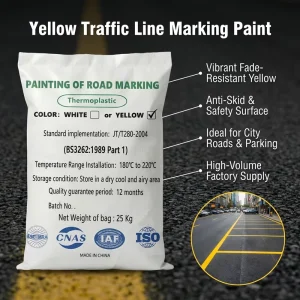 High Visibility Yellow Road Marking Powder Vibrant Fade Resistant Spray Paint Eco friendly for City Roads & Parking Lots