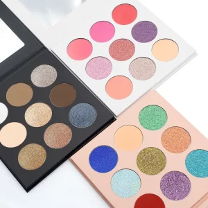 Highly Pigmented Eyeshadow Palette Private Label Colorful Eye Shadow Pressed Powder 9 Shades Eyeshadow Palette for Daily Makeup