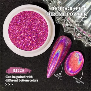 Holographic Mirror Powder with Laser Rainbow Effect for Holiday Nail Decoration
