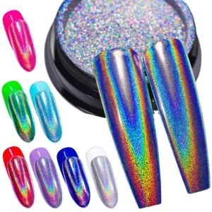 Holographic Pigment Rainbow Powder Laser Powder for Eyeshadow Nail Polish