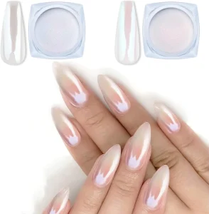 Hot Aurora Powder Metallic Mirror Effect Pigment Mermaid Pigment Pearl Nail Powder Chrome Nail Powder White Pearl and Red Pearl