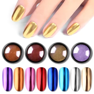 Hot Selling 12 Colors Glitter Mirror Powder Titanium Mirror Chrome Pigment Powder Metallic Magic Mirror Effect Powder for Nails